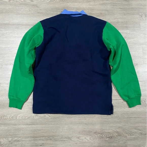 Polo Golf Men’s Pullover Colorblock Polo Sweater‎ Large Blue Green - Picture 8 of 9